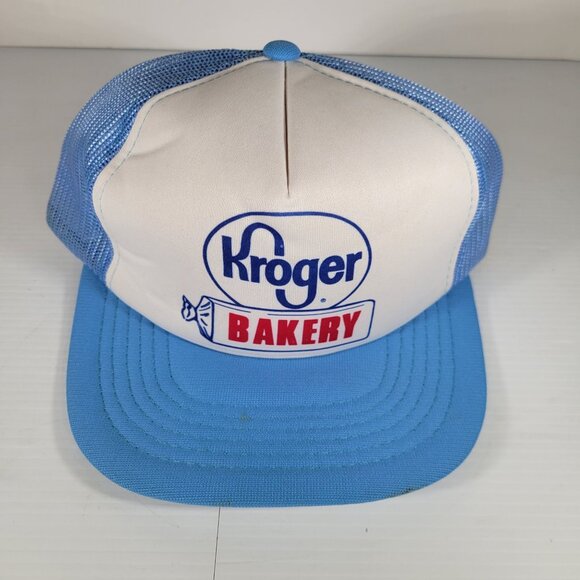 Vintage Kroger‎ Bakery Grocery Store Snapback Mesh Trucker Hat Cap 80s Red White - Picture 9 of 10